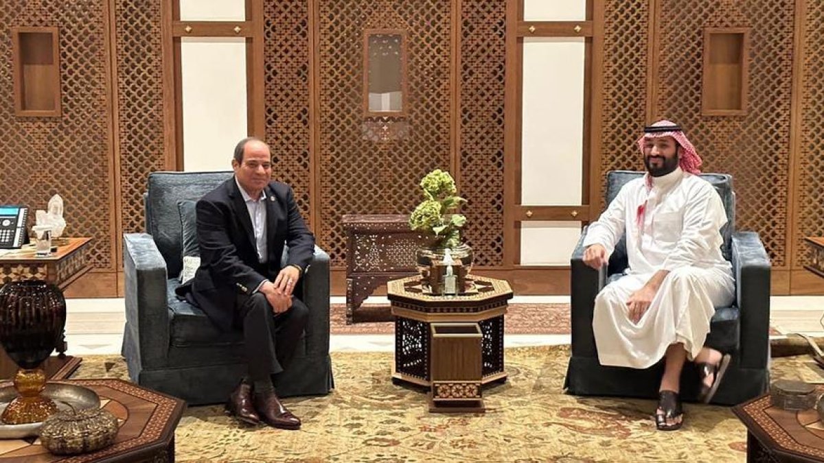 الرئيس السيسي يعرب عن سعادته بلقاء شقيقه سمو الأمير محمد بن سلمان