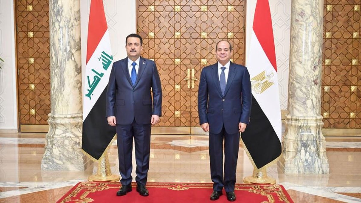 الرئيس السيسي يستقبل رئيس وزراء العراق بقصر الاتحادية