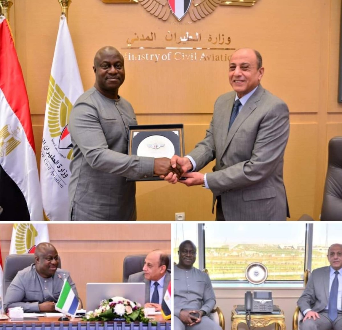 وزير الطيران يبحث مع نظيره في سيراليون سبل التعاون المشترك