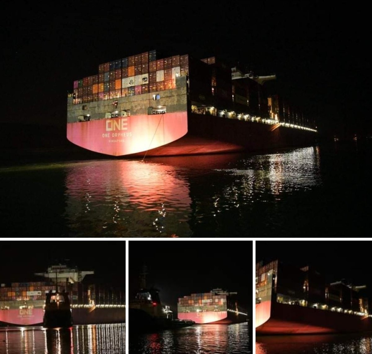 الفريق أسامة ربيع: السفينة  ONE ORPHEUS تستأنف عبورها لقناة السويس   