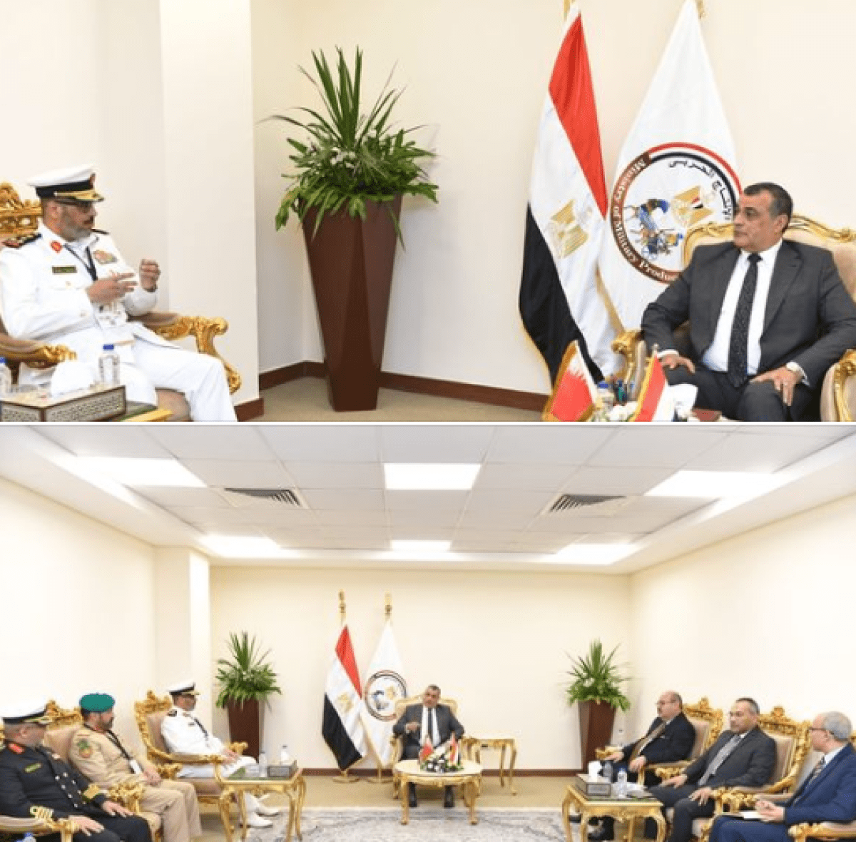 وزير الإنتاج الحربي يستقبل مدير إدارة التصنيع والتطوير الحربي بالبحرين