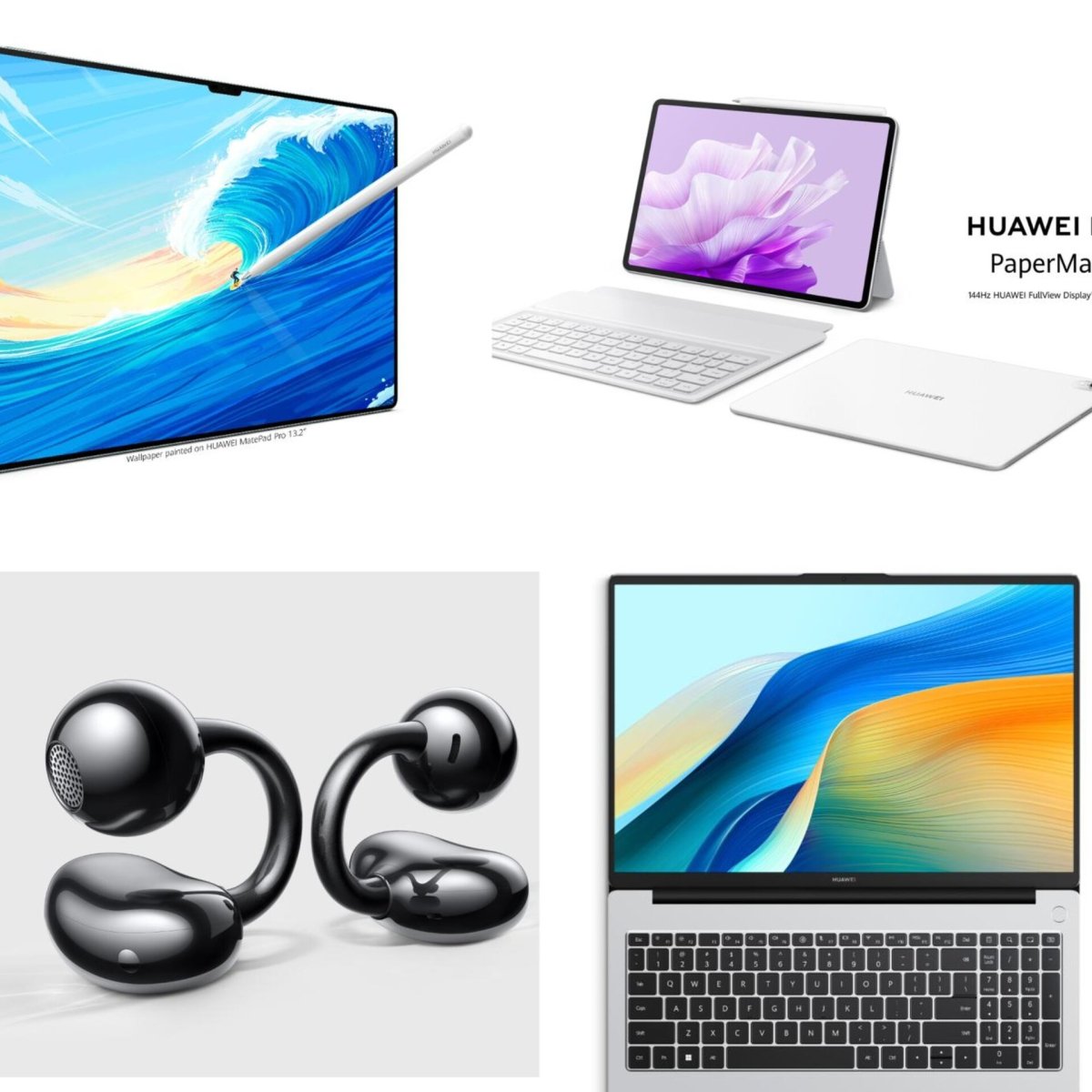 بالصور.. هواوي تكشف عن أول سماعات بتقنية الأذن المفتوحة وأكبر وأقوى جهاز لوحي