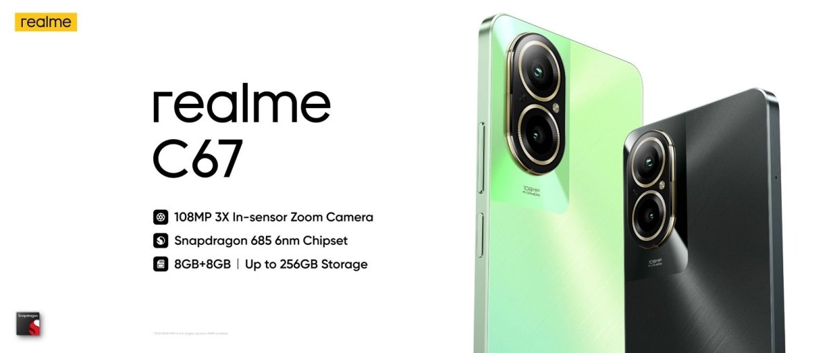 ريلمي تفوق التوقعات بهاتف realme C67 بكاميرا بدقة 108 ميجابكسل ومعالج سنابدراجون 685