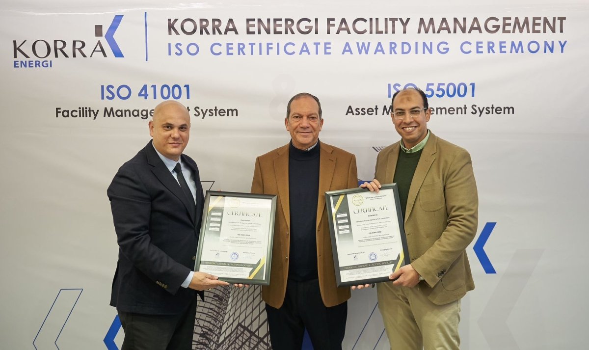 قرة إنرجي تحصل على شهادتي الأيزو 41001 و55001 لمعايير إدارة الأصول والمرافق