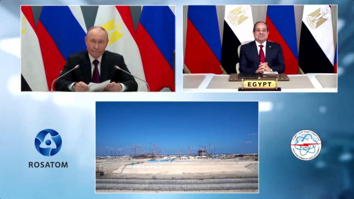 الرئيس السيسي وبوتين يشاركان في مراسم تركيب وعاء ضغط المفاعل للوحدة النووية الأولى بمحطة الضبعة النووية