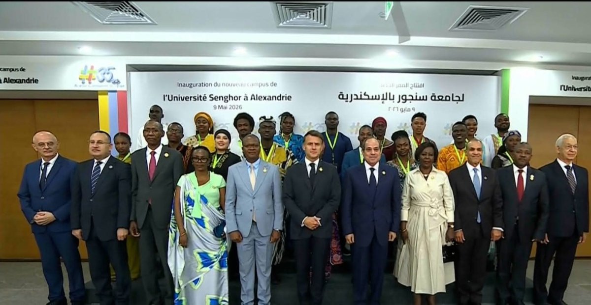 الرئيس السيسي ونظيره الفرنسي ماكرون يشهدان افتتاح المقر الجديد لجامعة سنجور بمدينة برج العرب 