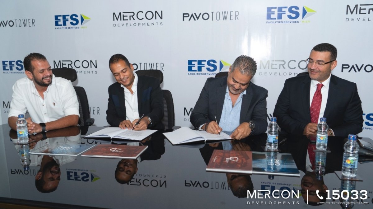 "ميركون " للتطوير العقارى تتعاقد مع  EFS   لإدارة وتشغيل مشروعى " بافو تاور " و " G7  "