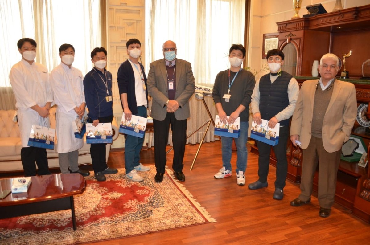 مصر للطيران للخدمات الجوية  تستقبل وفدا من  الطيران الكوري