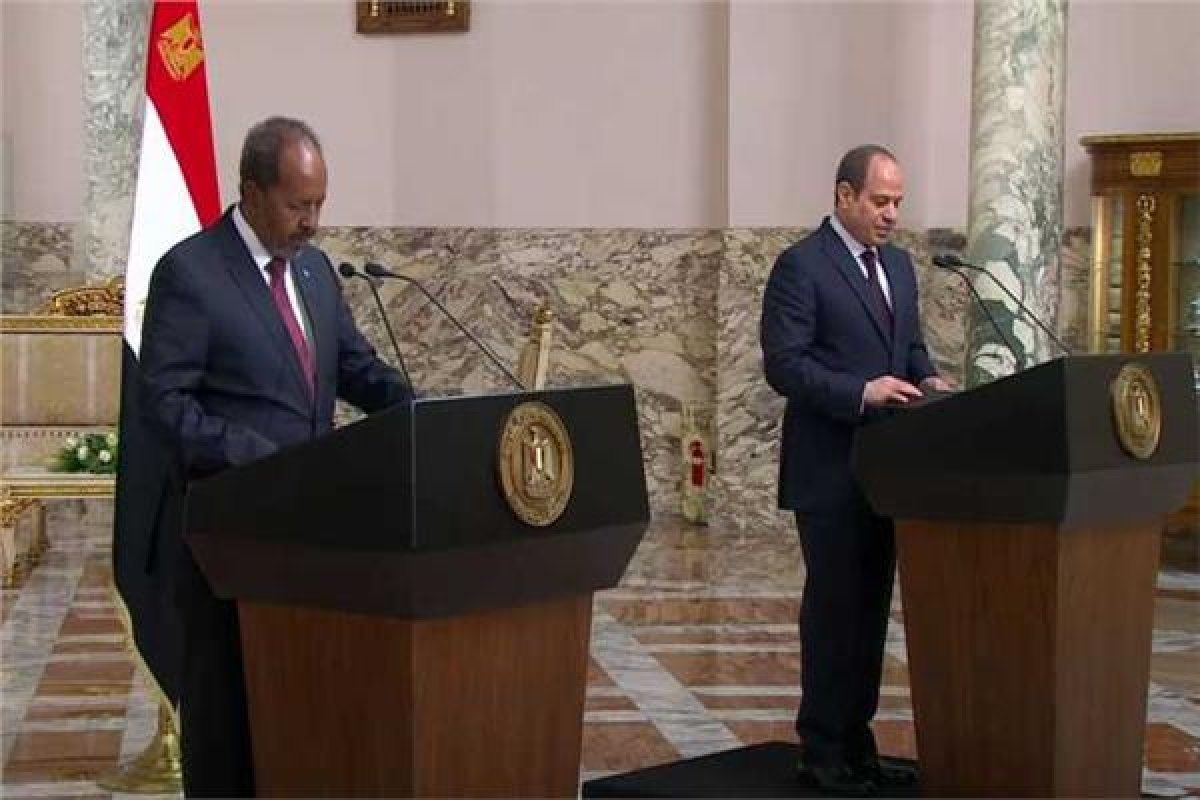 كلمة الرئيس السيسي خلال المؤتمر الصحفي المشترك مع الرئيس الصومالي