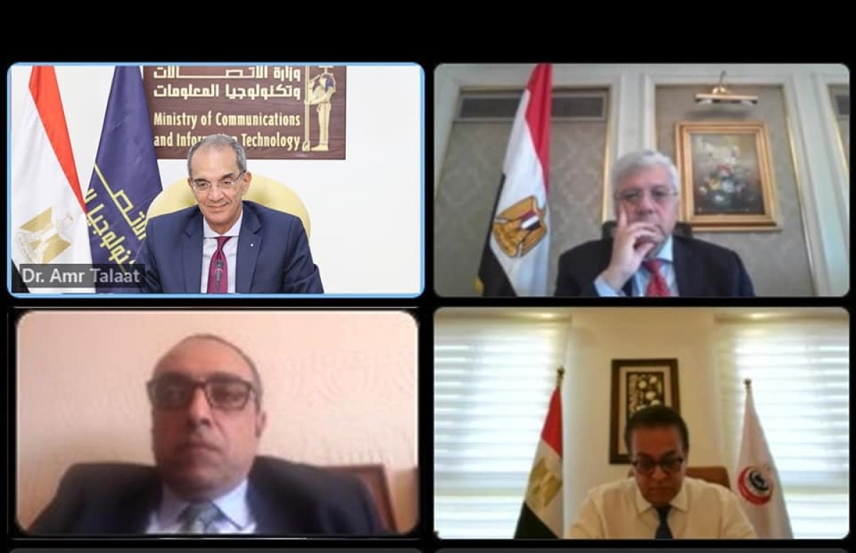 وزراء الصحة والاتصالات والتعليم العالى يتابعون منظومة العمل بمبادرة "التشخيص عن بُعد"