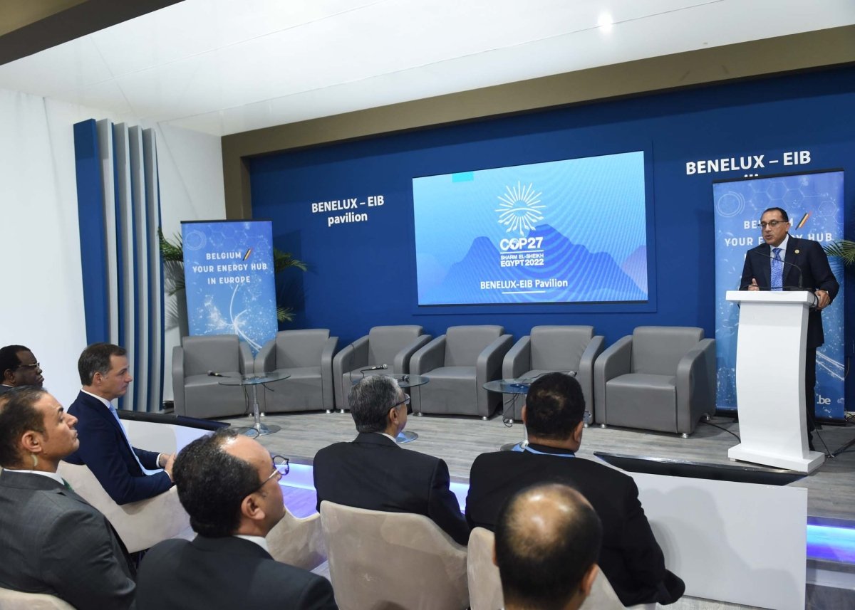 رئيس الوزراء يشارك في منتدى أعمال بلجيكي مصغر بالجناح البلجيكي على هامش فعاليات قمة المناخ