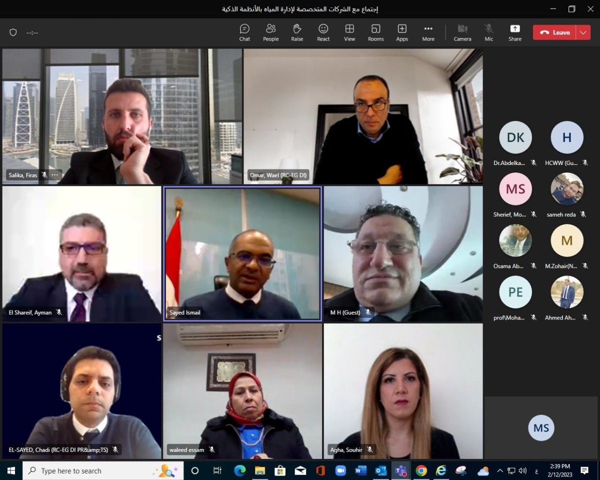 نائب وزير الإسكان للبنية الأساسية يلتقى شركات القطاع الخاص المتخصصة في إدارة المياه بالأنظمة الذكية