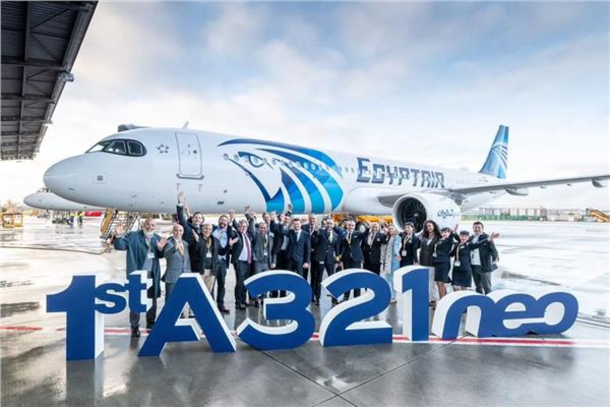 مصر للطيران تستقبل طائرة جديدة من طراز إيرباص A321neo