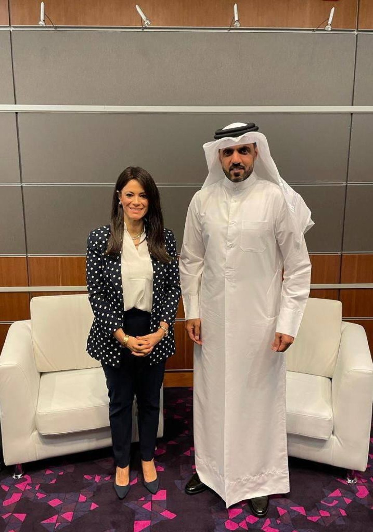 المشاط تلتقي رئيس البنك الآسيوي للاستثمار في البنية التحتية ومدير عام صندوق قطر للتنمية