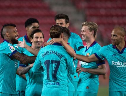 ميسي يقود برشلونة لصعق مايوركا برباعية نظيفة بالدوري الإسباني