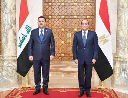 الرئيس السيسي يستقبل رئيس وزراء العراق بقصر الاتحادية