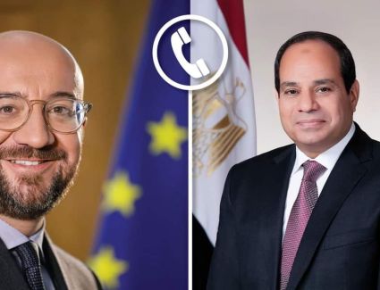 《السيسي》يبحث مع رئيس المجلس الأوروبي تطورات التصعيد الفلسطيني الإسرائيلي