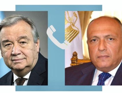 بشأن الأوضاع في غزة.. وزير الخارجية سامح شكري يتلقى اتصالاً من سكرتير عام الأمم المتحدة