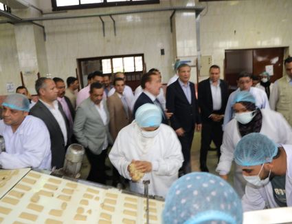 وزير الزراعة ومحافظ المنوفية يتفقدون مصنع التغذية المدرسية بقويسنا