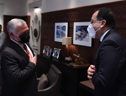 العاهل الأردني الملك عبد الله الثانى بن الحسين يستقبل الدكتور مصطفى مدبولى