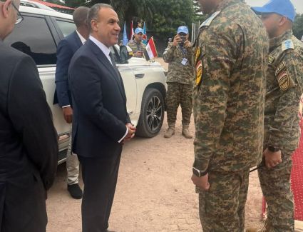 وزير الخارجية يلتقي مع كتيبة الشرطة المصرية المشاركة في مهام حفظ السلام بجمهورية الكونجو 