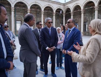وزير السياحة وجه بسرعة الانتهاء من أعمال الترميم والصيانة التي تتم ببعض المباني الأثرية بقلعة صلاح الدين الأيوبي