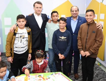 الرئيس السيسي ونظيره الفرنسي يزوران مدينة العريش