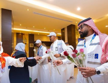 استقبال حافل من الراجحي للطوافة لطلائع حجاج المستوى الاقتصادي المصريين