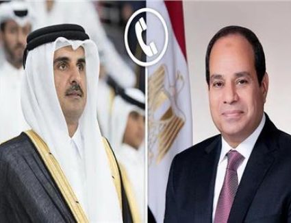 الرئيس السيسي يؤكد للأمير تميم وقوف مصر إلى جانب دولة قطر قيادةً وشعباً