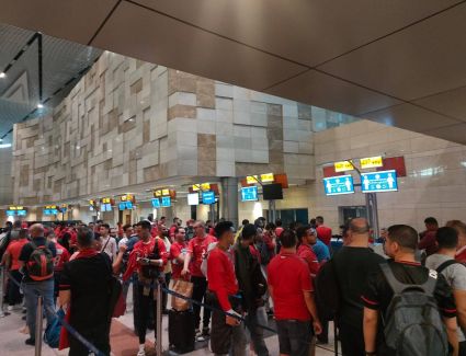 بطائرة الاحلام مصرللطيران تسير رحلة خاصة اليوم لنقل مشجعي النادي الأهلي الي المغرب 