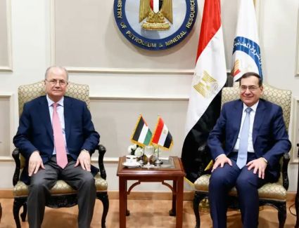 الملا ومستشار الرئيس الفلسطيني يبحثان التعاون المشترك فى مجال الغاز