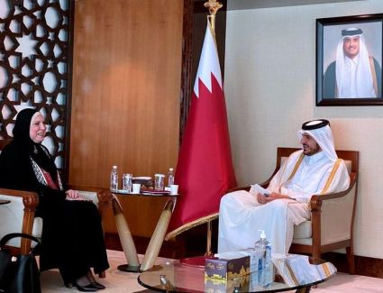 نيفين جامع تلتقي نظيرها القطري لبحث سبل تنمية وتطوير علاقات التعاون الاقتصادي المشترك