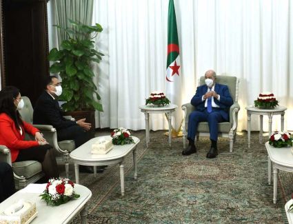 تفاصيل أستقبال الرئيس الجزائري لرئيس الوزراء المصري في قصر الرئاسة