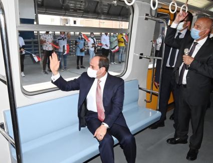 الرئيس السيسي يفتتح محطة عدلي منصور المركزية والقطار الكهربائي