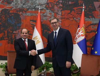 الرئيس السيسي يعقد مباحثات على مستوى القمة مع الرئيس الصربي في بلجراد