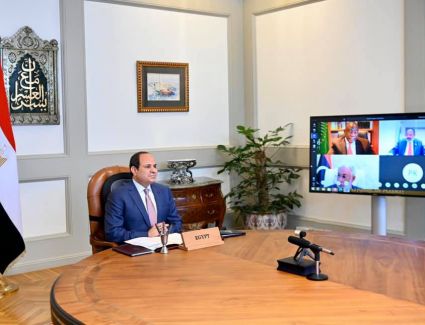 الرئيس السيسى يؤكد على ضرورة تعزيز العمل المشرك بين الدول الأفريقية لمواجهة فيروس كورونا 
