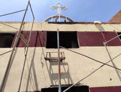 تنفيذا لتوجيهات الرئيس.. الهيئة الهندسية تنفذ أعمال ترميم كنيسة "أبي سيفين"