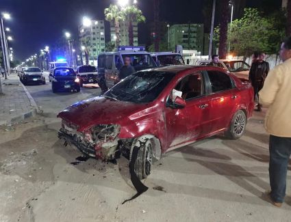مصرع فرد امن بشارع الهرم  دهسا بسيارة أقتحمت سور محل حلويات شهير