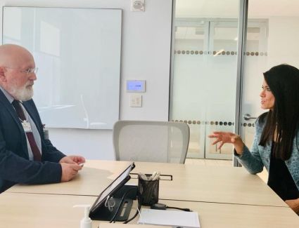 المشاط  تبحث مع نائب رئيس المفوضية الأوروبية الخطوات المستقبلية في إطار العمل المشترك ضمن برنامج "نُــــــوَفِّي"