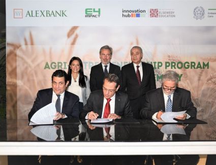 المشاط  تشهد توقيع مذكرة تفاهم بين بنك الإسكندرية  ومؤسسة السويدى إديوكيشن وE4Impact  الإيطالية