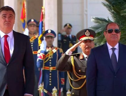 الرئيس السيسي يستقبل نظيره الكرواتي بقصر الاتحادية
